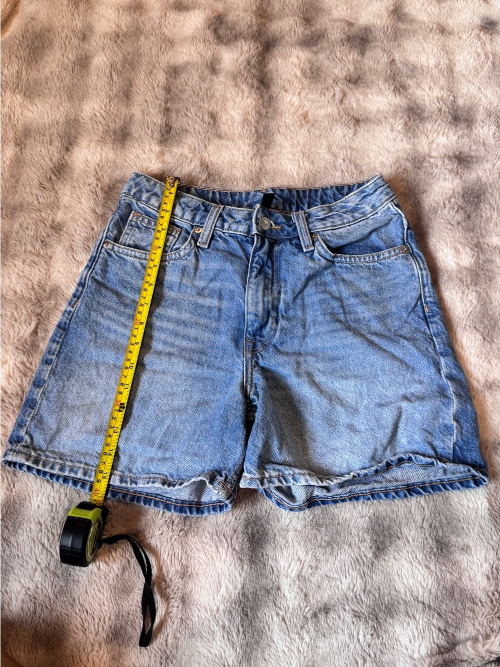 High-Waisted Relaxed Denim Shorts